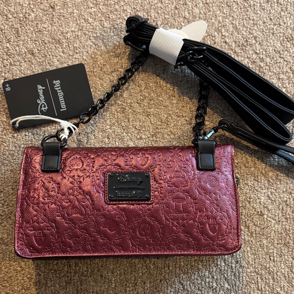 Loungefly Disney Embossed Crossbody Bag in Deep Pink